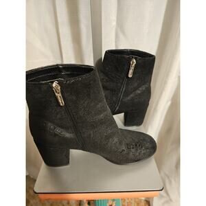 Indigo Rd. Black Paisley Booties Suede Wedge Ankle Boots Short Boot Size 8